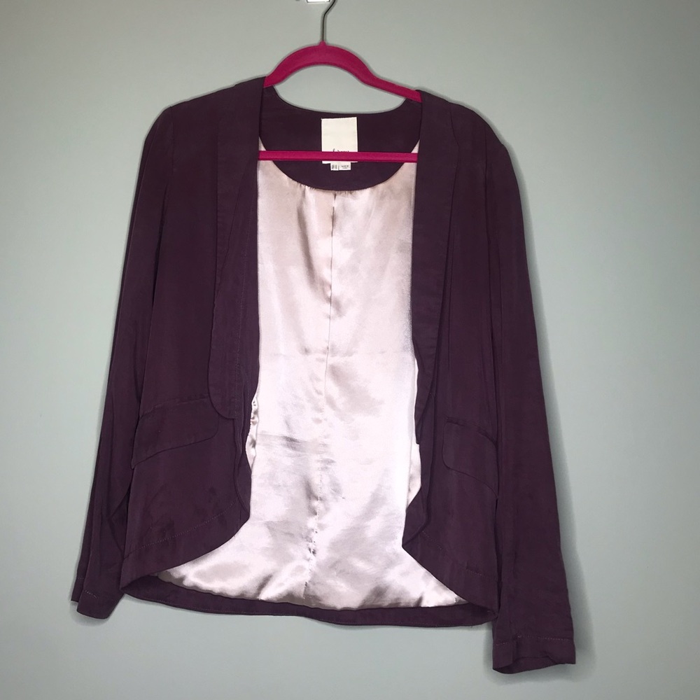 Anthropologie Elevenses Mauve Blazer